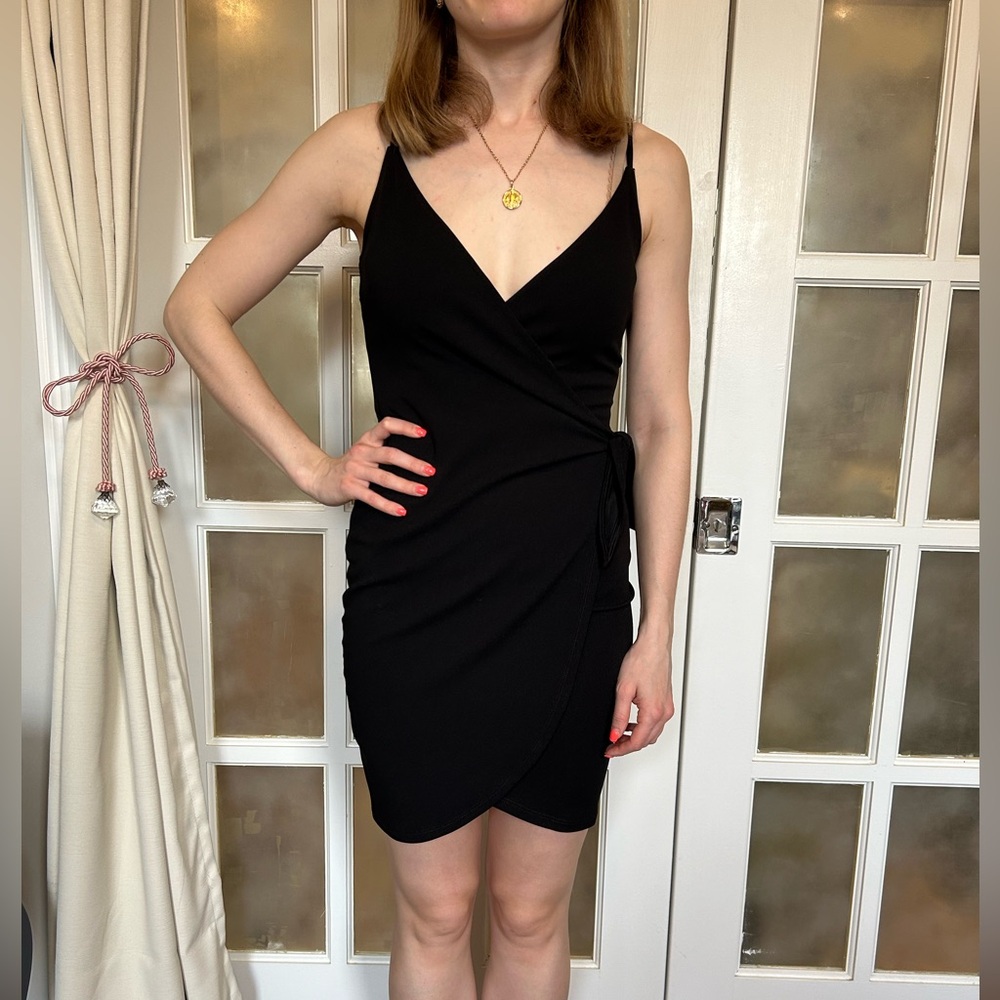 Black Wrap Mini Dress